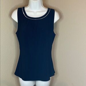 White House Black Market Navy Sleeveless Blouse
